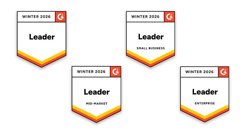 Award badges from G2 Winter 2026 showcasing Deltek’s leadership in ERP solutions and customer experience